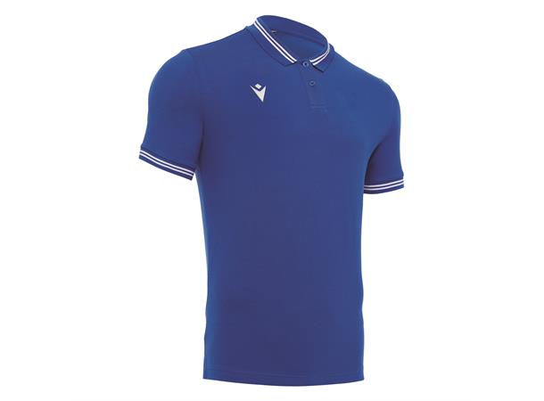 Yukar Polo BLÅ/HVIT XL Sporty poloskjorte i bomull 